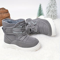 Girls Soft Fleece Snow Boots, Anti-Slip Drawstring, Winter Outdoor