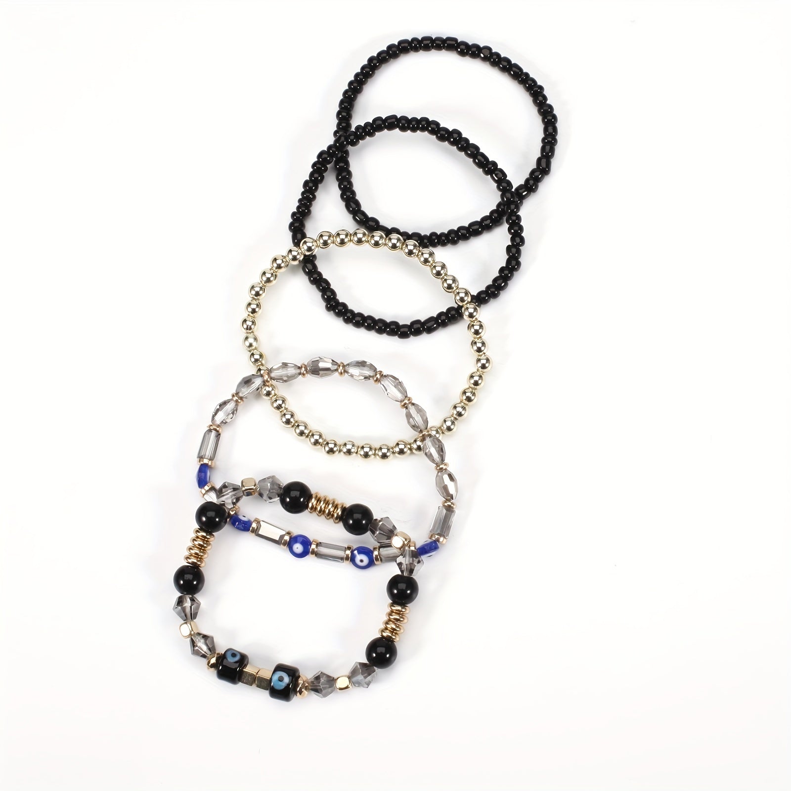 Boho Beaded Bracelet Set Stackable Hand Jewelry Women
