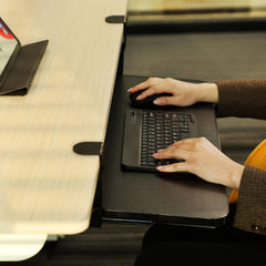 Ergonomic Corner Keyboard Tray with 45&deg; Adjustable C Clamp