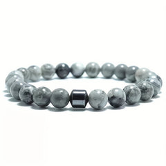 Volcanic Stone Map Stone Men's Energy Bracelet