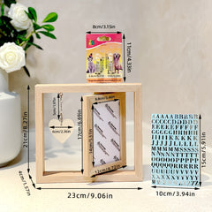 Pet Souvenir Gift Double sided Wooden Photo Frame Pet Pendant DIY Engraved Metal
