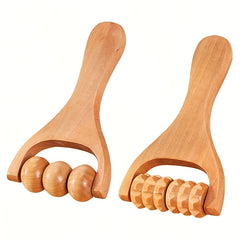 2 Pack Wooden Massage Rollers for Back Muscle Relief