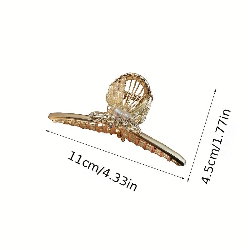 Faux Pearl Butterfly Hair Claw Large Back Head Hair Shark Claw
