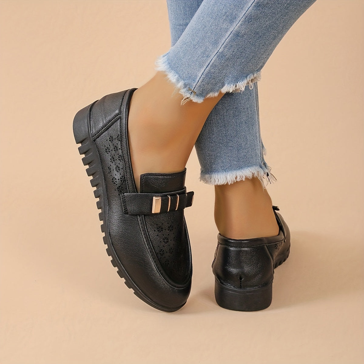 Women's Retro Flat Loafers Slip On Shoes