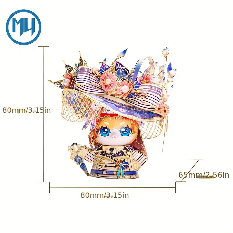MU Rose Cat Metal Assembled Model DIY Puzzle Gift Decoration