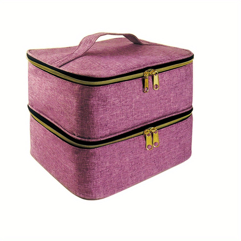 Double Layer Nail Polish Organizer Tote Bag for Women