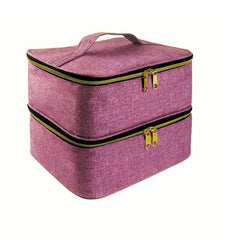 Double Layer Nail Polish Organizer Tote Bag for Women