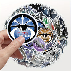 50pcs Fighter Plane Doodle Stickers Waterproof Vinyl Cartoon Stickers For Kids