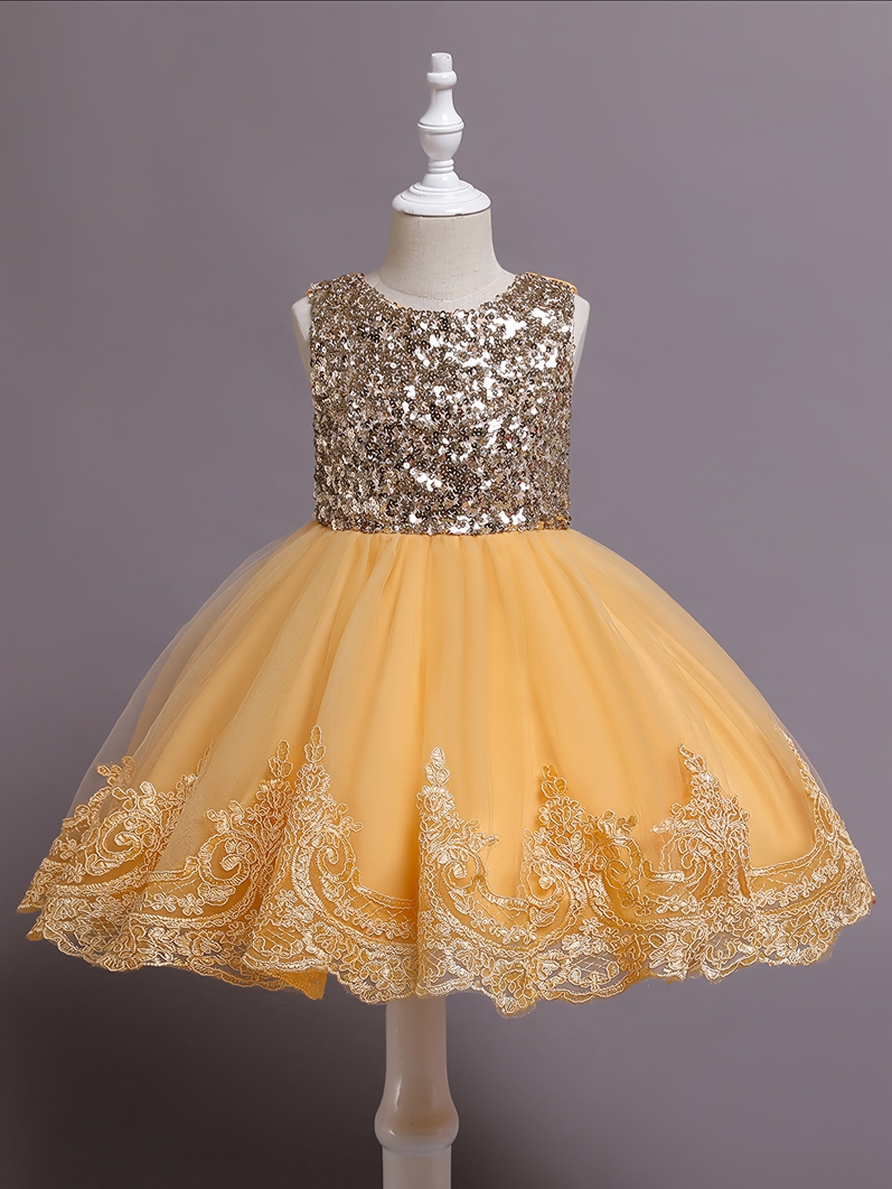 Girls Sequin Mesh Princess Dress Sleeveless Summer Dresses