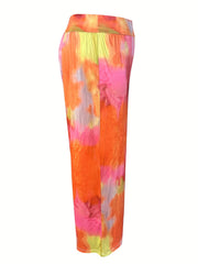  Tie Dye Wide Leg Pants with Elastic Waist