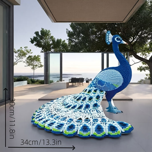 6518pcs Peacock Building Blocks 3D Ornaments Unzip Toy Interior Decoration