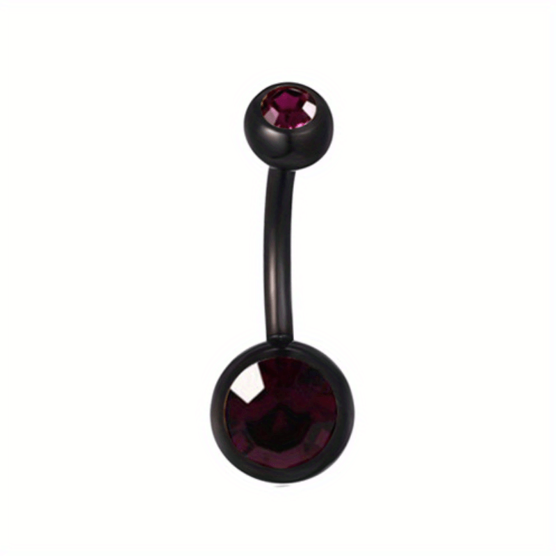 14GA Titanium Steel Double CZ Barbell Belly Button Ring