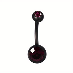 14GA Titanium Steel Double CZ Barbell Belly Button Ring