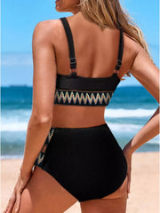  Bikini Set Women's Ribbed Knit Bra &