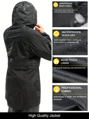Men's Waterproof Hooded Rain Jacket for Outdoor Activities