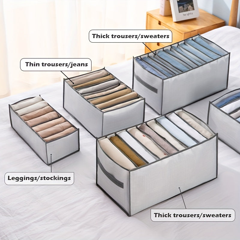 4pcs Large Wardrobe Clothes Organizer, 6 7 9 Compartments