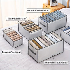 4pcs Large Wardrobe Clothes Organizer, 6 7 9 Compartments