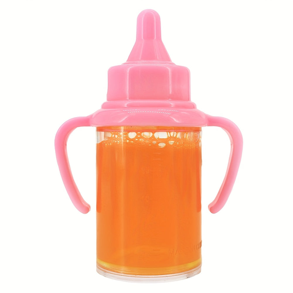 7 in 1 Doll Bottle Set with Milk & Juice, Orange Nipples PP Material