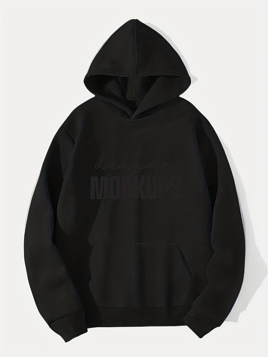 Letter Print Hoodie Men's Casual Graphic Pullover Hooded Sweatshirt