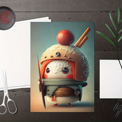 Adorable Cartoon Sushi Soldier Wall Sticker Waterproof