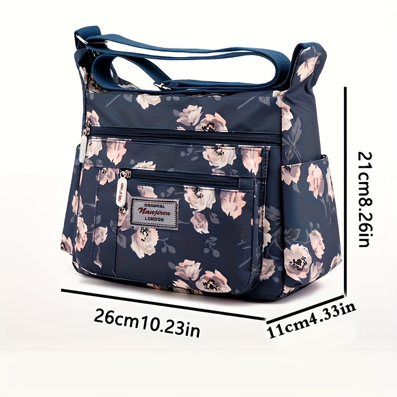 Floral Pattern Crossbody Bag Nylon Shoulder Bag