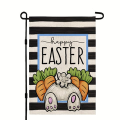 Happy Easter Garden Flag Rabbit 30 48 45 72 Cm Double Sided Carrots Stripes