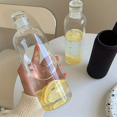 500ml 700ml Transparent Leakproof Sports Water Bottle with Time Scale