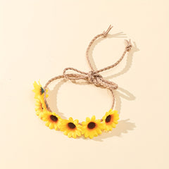 Sunflower Headband Bohemian Garland Hair Accessories Elastic Flower Crown