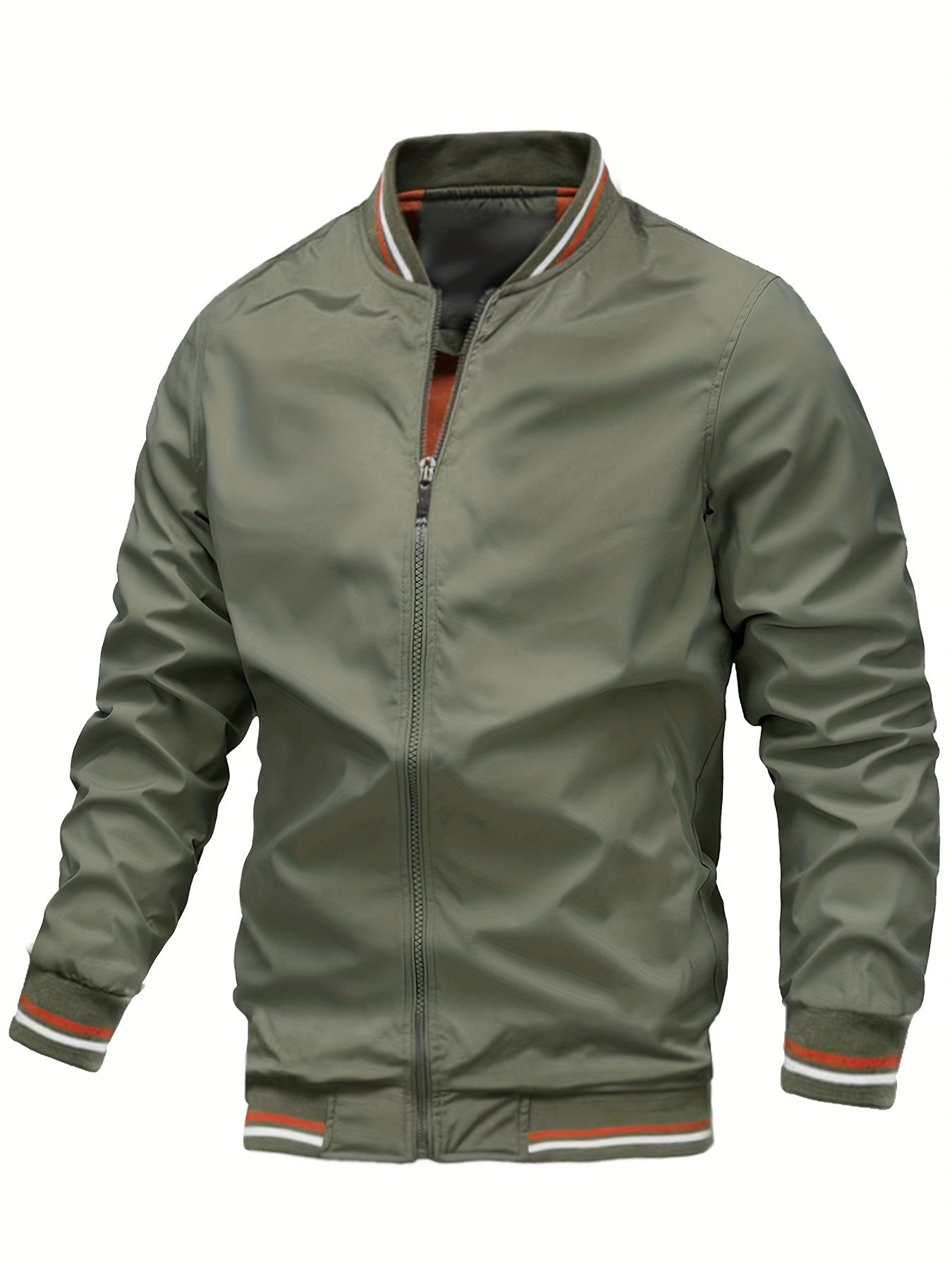 Men's Zipper Baseball Jacket for Spring/Autumn