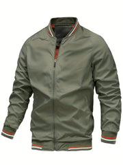 Men's Zipper Baseball Jacket for Spring/Autumn