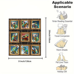 Chameleon Photo Frame Blanket Soft And Warm For Bed And Sofa Camping