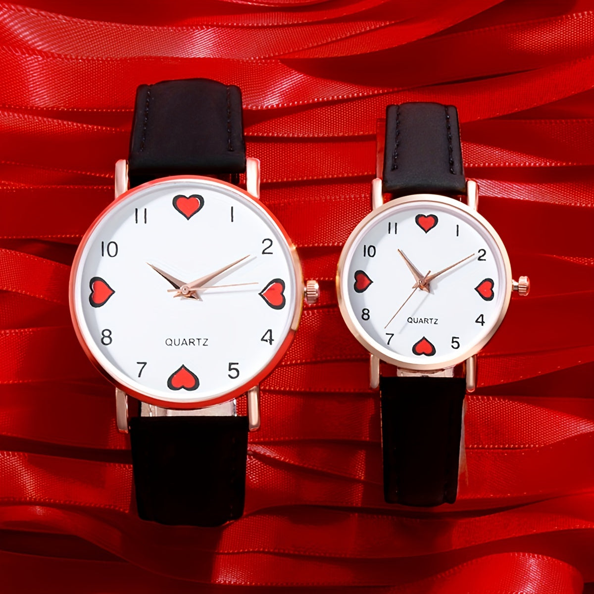 2pcs Heart Romance Couple Digital Quartz Watch Set