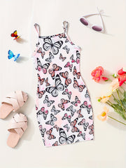 Girls Butterfly Tie Dye Cami Dress for Party Holiday