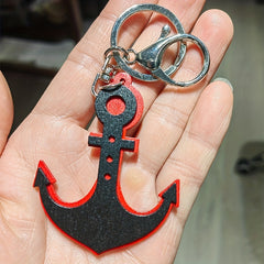 Y2K Wooden Anchor Keychain Punk Key Ring Purse Bag Accessory Gift