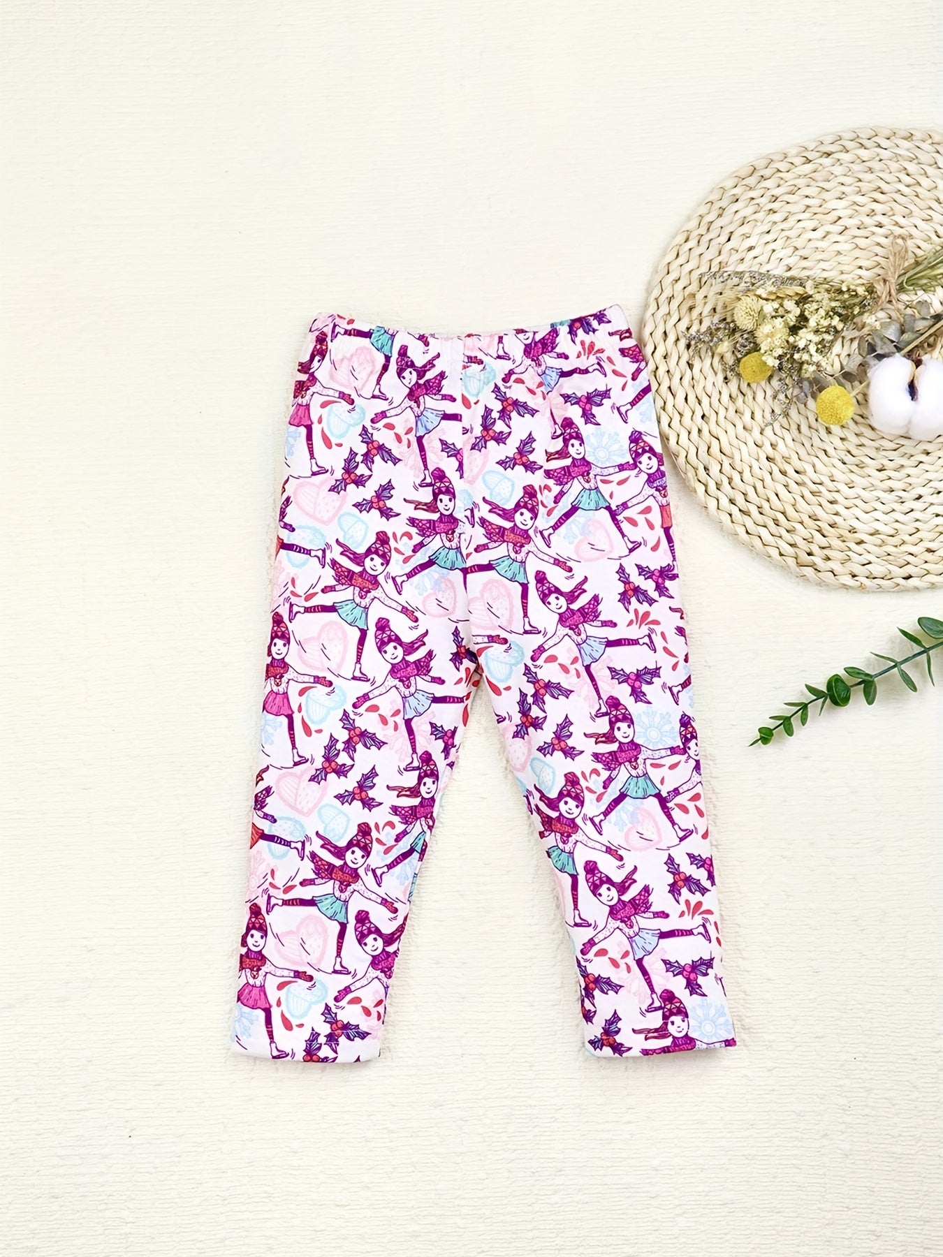 2pcs Baby Girls Cartoon Leggings Soft Ankle Pants