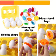 6-in-1 Colorful Sensory Learning Eggs Toy for Kids 10M+