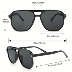 Men's Classic Square Sunglasses with Glasses Case