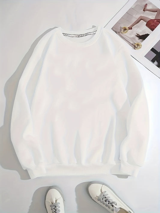 Long Sleeve Solid Crew Neck Sweatshirt