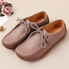 Women's Lace Up Loafers Square Toe Flats