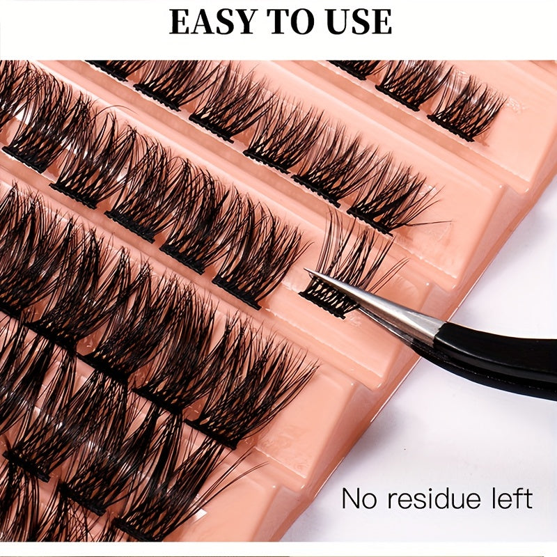 7-Row False Eyelashes Segmented Natural Thick Cluster Lashes Extension