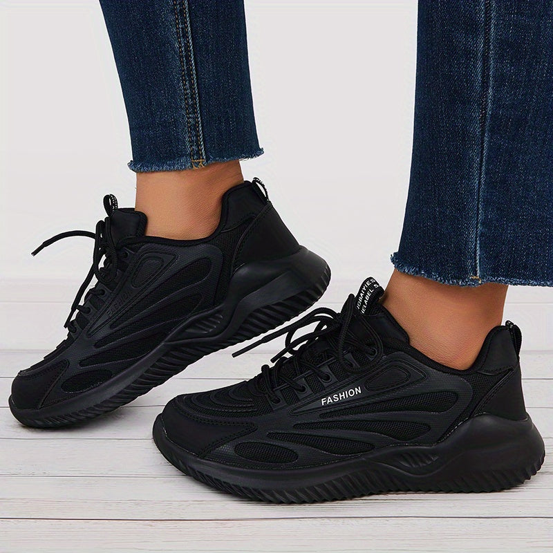 Women's Lace Up Chunky Sneakers Breathable Mesh Non Slip Running Shoes
