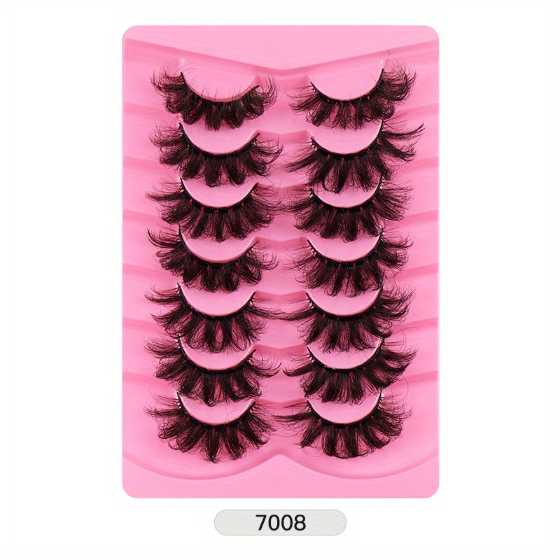 7 Pairs Curly Thick Faux Mink Eyelashes for Stage & Everyday Wear