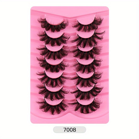 7 Pairs Curly Thick Faux Mink Eyelashes for Stage & Everyday Wear