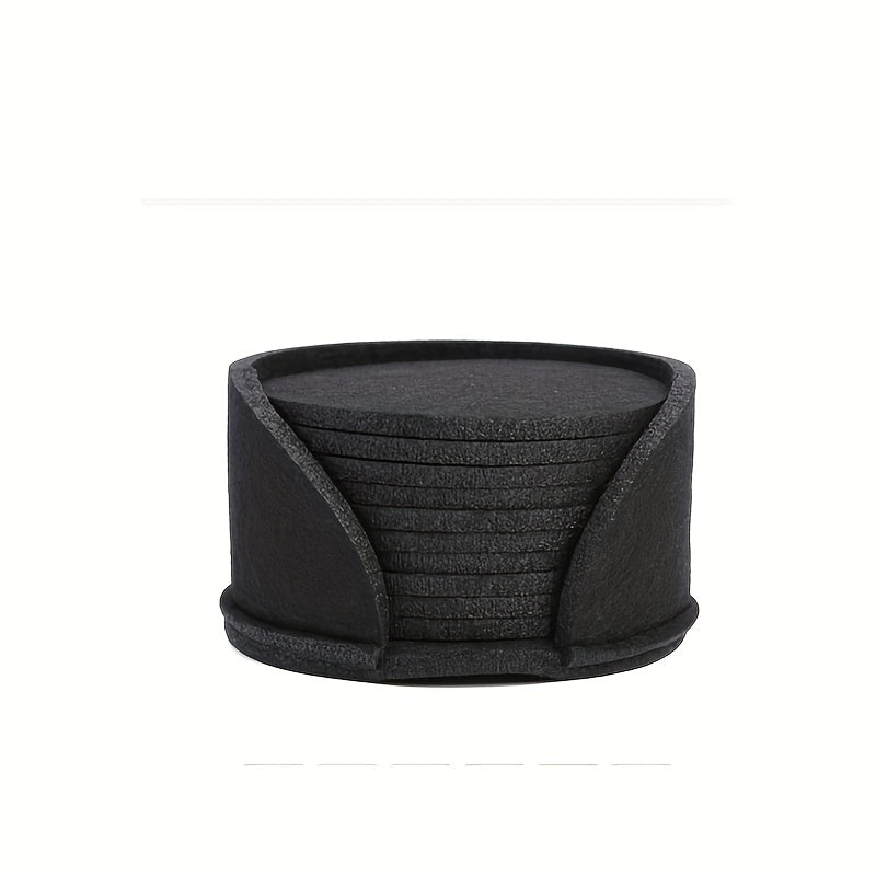 10pcs Waterproof Felt Coasters for Coffee Cups, Desktop Protection