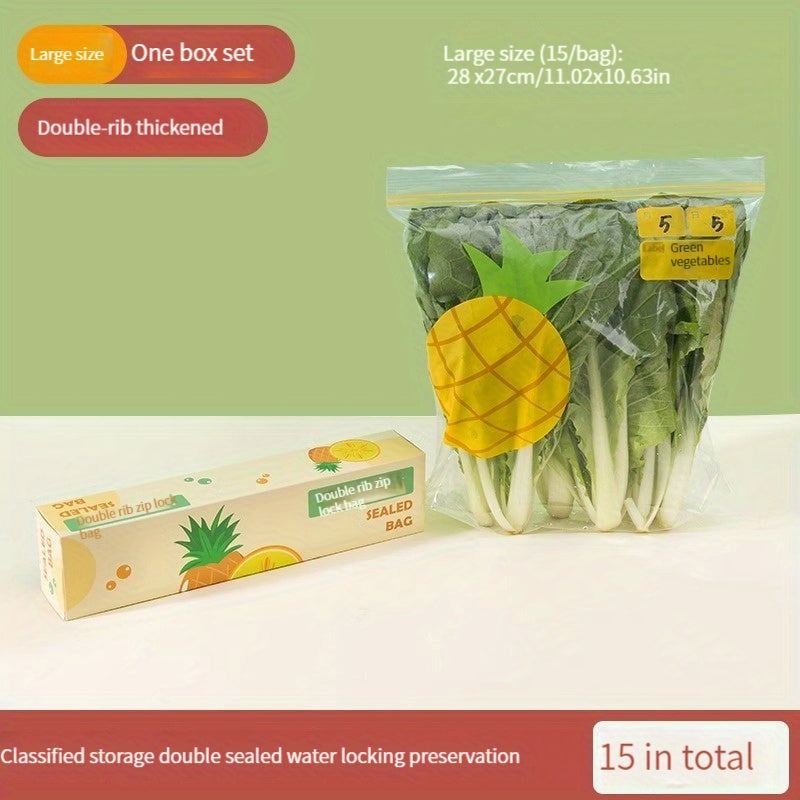 2 Boxes Refrigerator Fresh Keeping Bag Sealed Transparent Household
