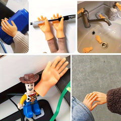 12pcs Mini Finger Hands Puppet Non Toxic Beige for DIY Pranks Theater