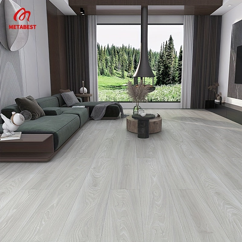 6pcs Wood Grain Floor Stickers Self Adhesive Waterproof Bathroom Decor