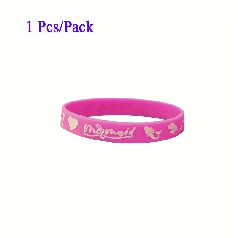 3pcs Mermaid Pattern Silicone Bracelet Set