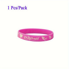 3pcs Mermaid Pattern Silicone Bracelet Set