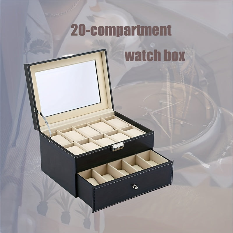 20 Bit PU Watch Organizer Jewelry Box